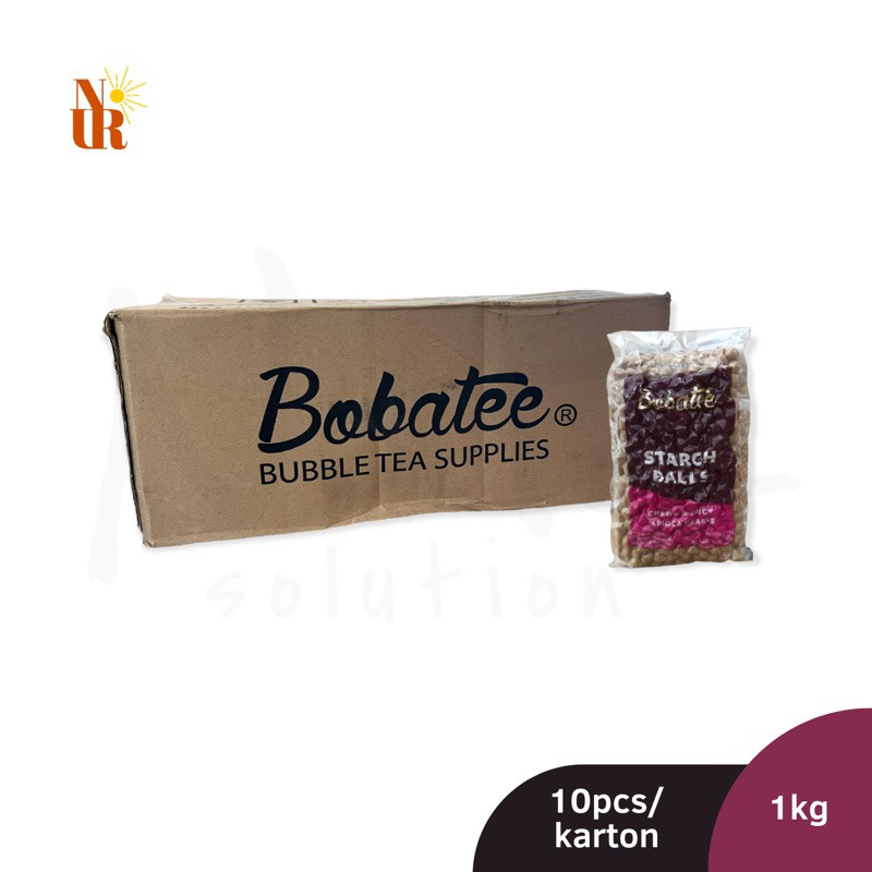

Bobatee 1kg x 10pcs (Karton) Bubble Tapioca Pearl / Boba Topping Minuman