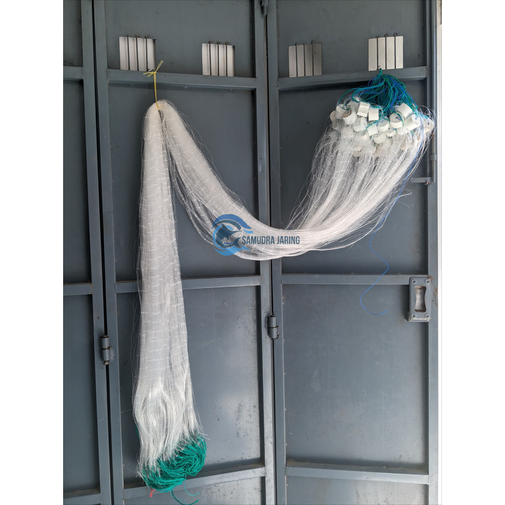 Jaring ikan siap pakai 3 lapis Panjang 30m tinggi 2m jaring luar 5in senar 0,28mm jaring dalam 2in s