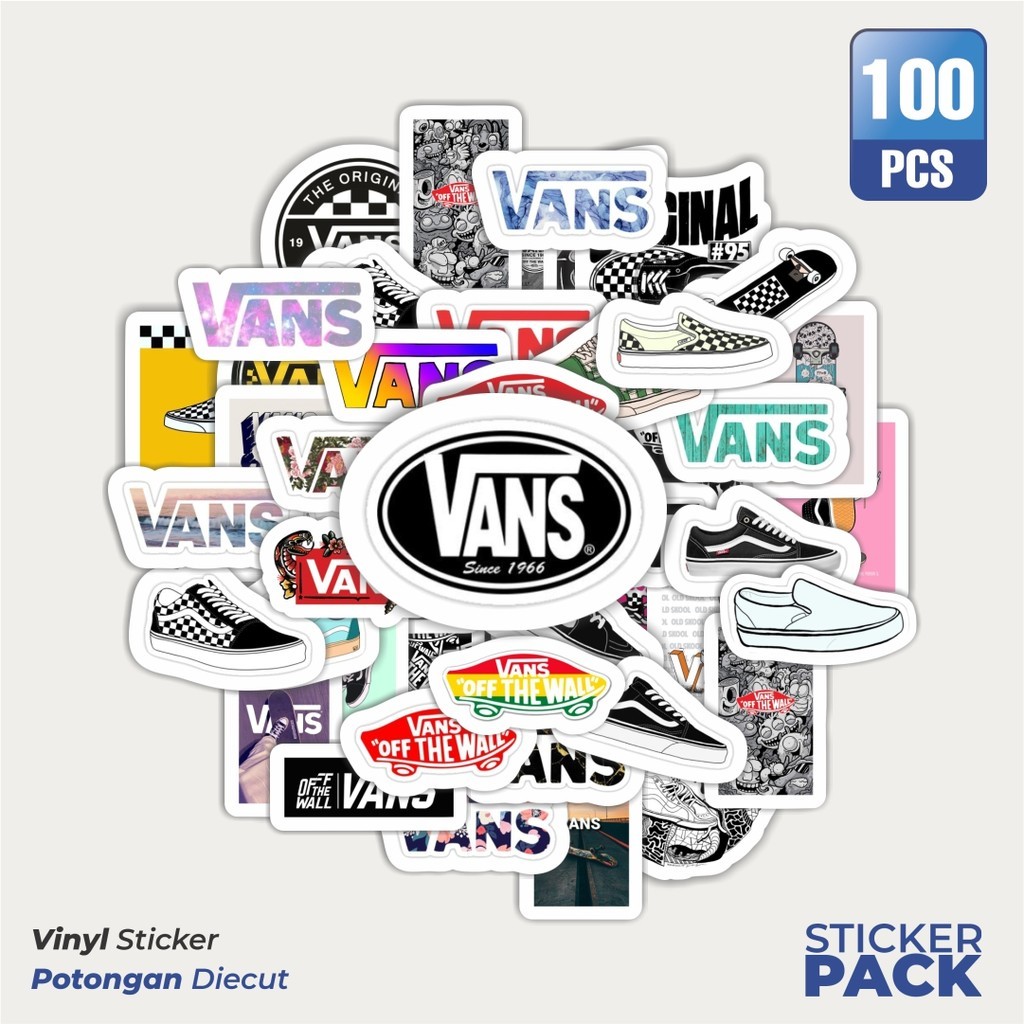 

Stiker Vinyl Stiker Logo Vans Waterproof Aesthetic- Untuk Laptop, Motor, dan Helm - Paper Stationery Pack