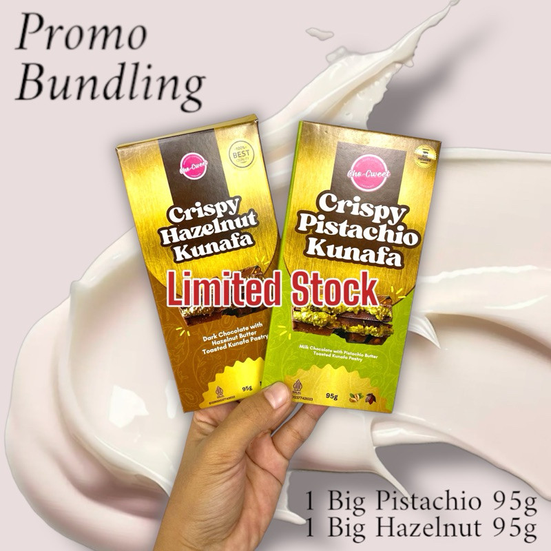

CHO-CWEET COKELAT DUBAI VIRAL PROMO BUNDLING 1 BIG PISTACHIO 95g & 1 BIG HAZELNUT 95g