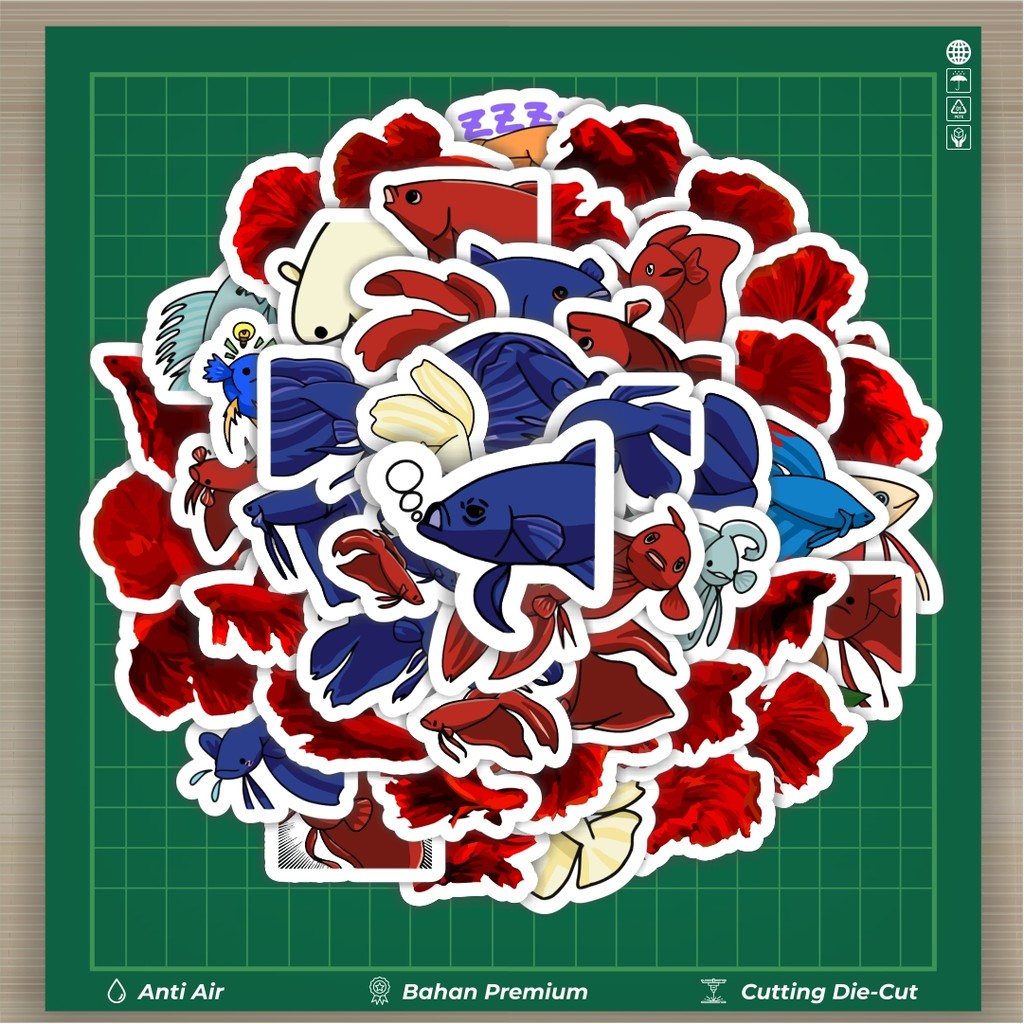 

HOT 50 PCS STIKER Sticker Hewan Ikan Cupang Stiker Fashion Cars Decal Dingin Kartu Album Custom Vinyl Anti Air- Sticker Aesthetic Buku Journal Koper Casing HP Tablet Laptop Helm Motor Botol Minum