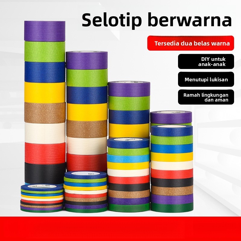 

(3PCS) Selotip Masking Dapat Ditarik Tangan Tanpa Jejak Seni Lukis Mobil Furnitur Renovasi Pemisahan Warna Semprot Cat Selotip Masking Berwarna