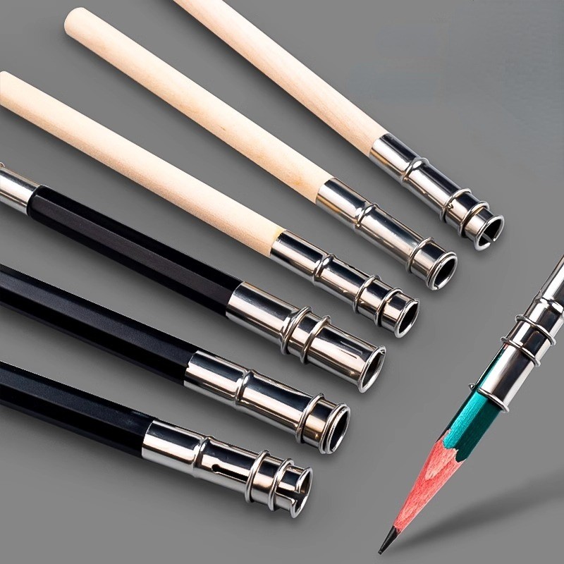 

Dual Head /Single Head Pencil Extender Holder Set Adjustable Pencil Lengthener Writing Drawing Tool Wood Sketch Pencil Extension