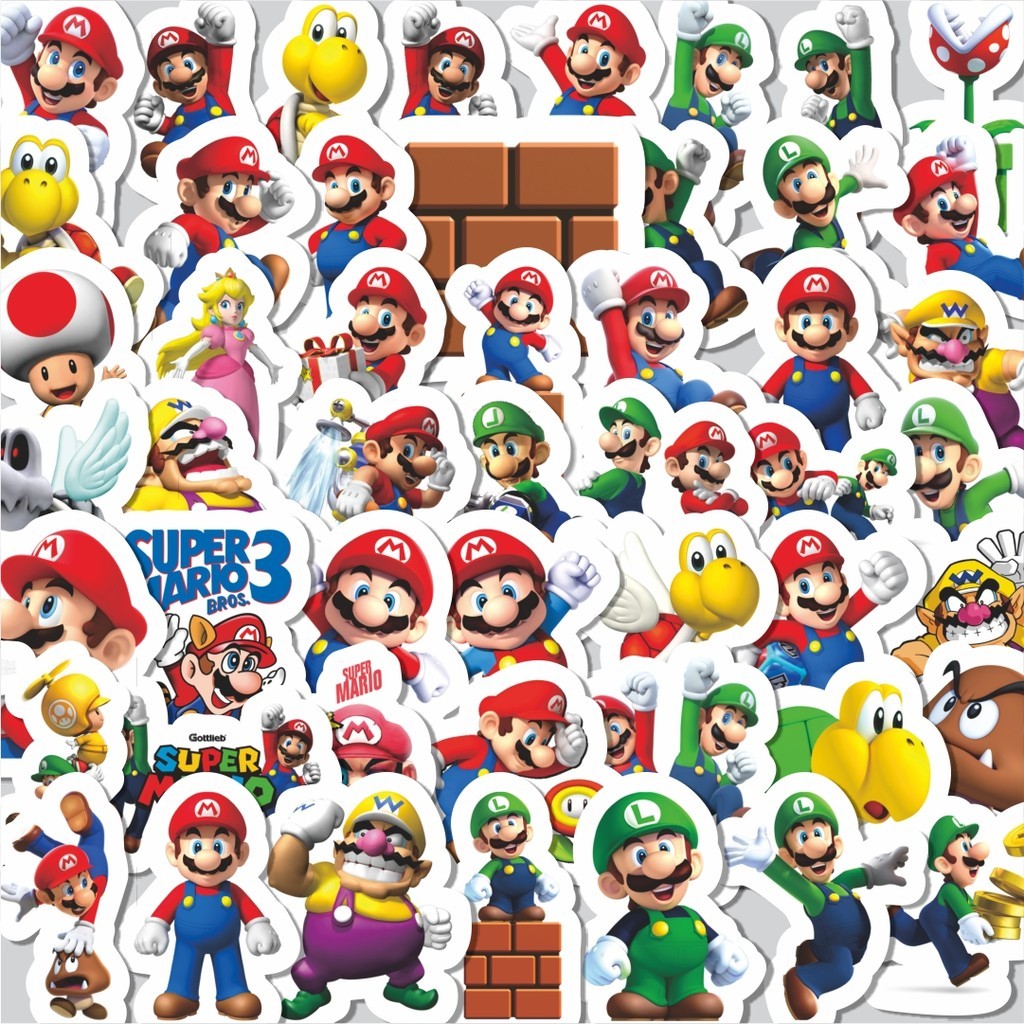 

Stiker Cutting Pack Sticker Kartun Super Mario Sticker Isi 100Pcs Series Aesthetic Lucu Keren Untuk Koper Bahan Vynil