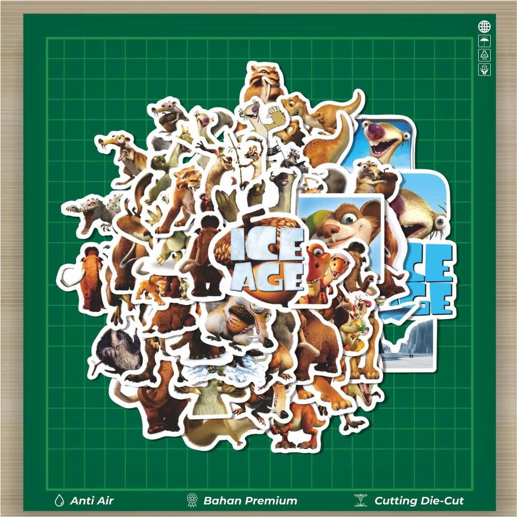 

HOT 50 PCS STIKER Stickr Kartun Ice Age Sticker Stiker Fashion Cars Decal Dingin Kartu Album Custom Vinyl Anti Air- Sticker Aesthetic Buku Journal Koper Casing HP Tablet Laptop Helm Motor Botol Minum