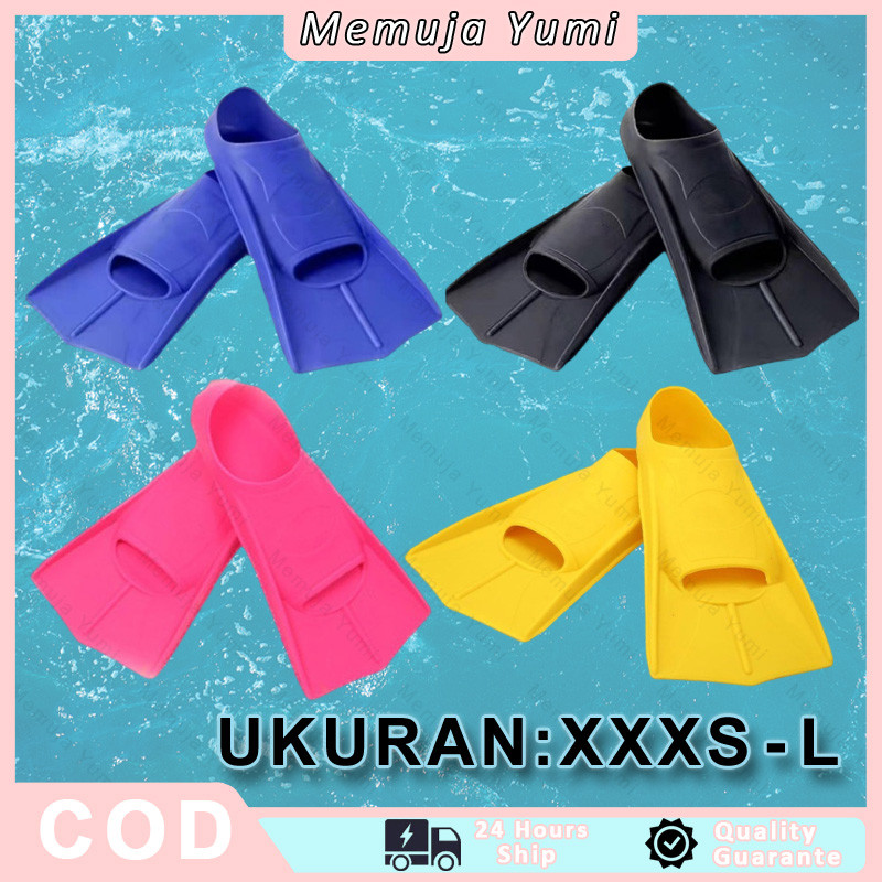 Kaki Katak Warna Solid Silicone Fin Renang Diving Sepatu Renang Fin Diving Alat Bantu Renang  Snorke