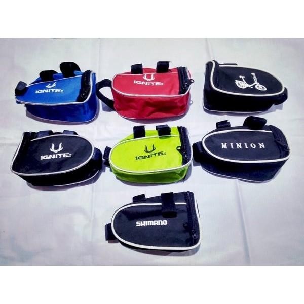 TAS SADEL IGNITE sepeda LIPAT mtb touring minion rb outdoor Saddle Bag - Hitam, IGNITE