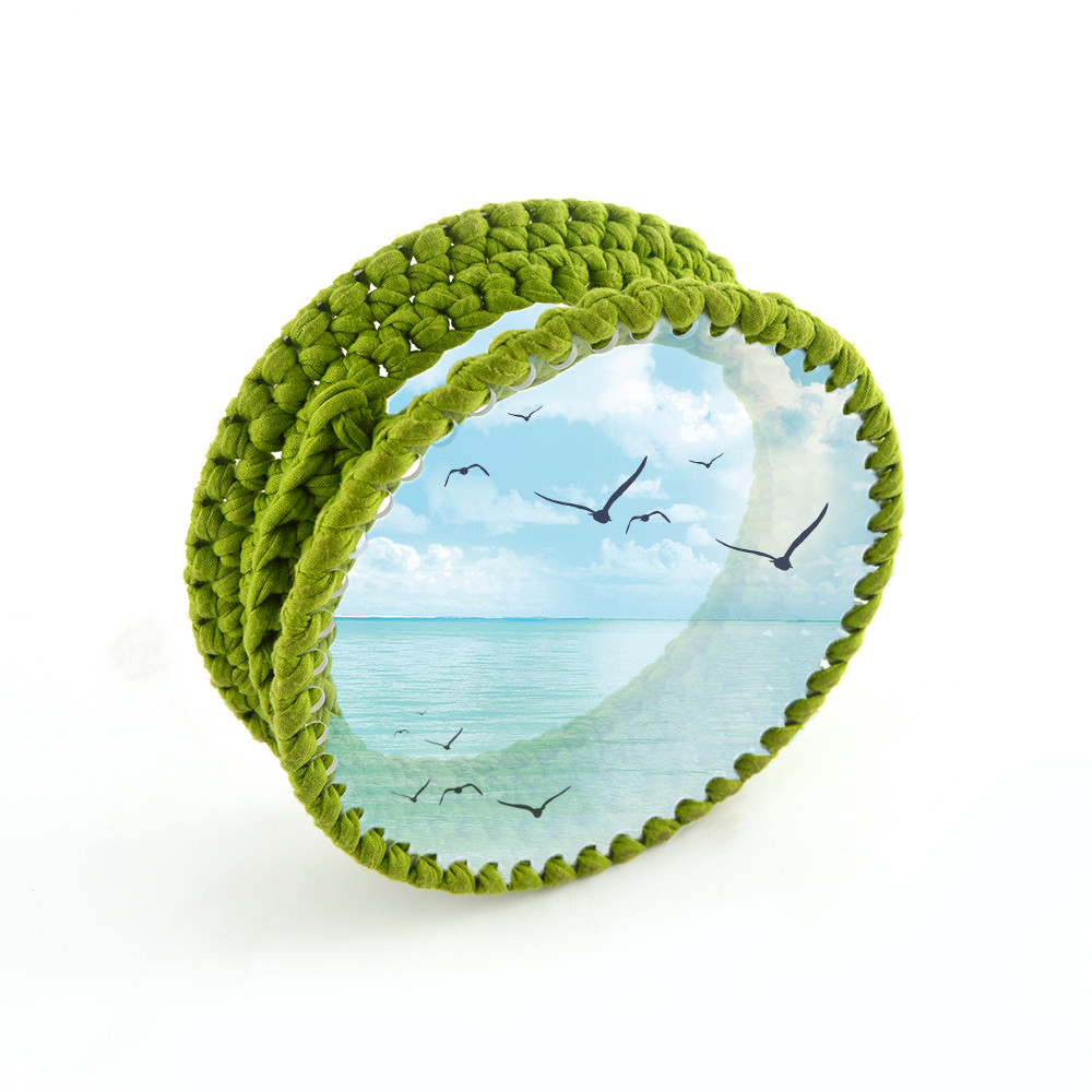

DM377 Round Woven Handbag Silicone Mold Epoxy Resin Hand Knitting Single Shoulder Bag For Diy Material