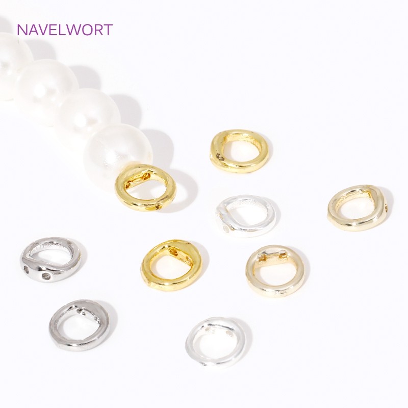 

18K Gold Plated Brass End Bead Tip,End Caps For Jewelry,DIY Pearl Bracelet Necklace Jewelry Making Supplies