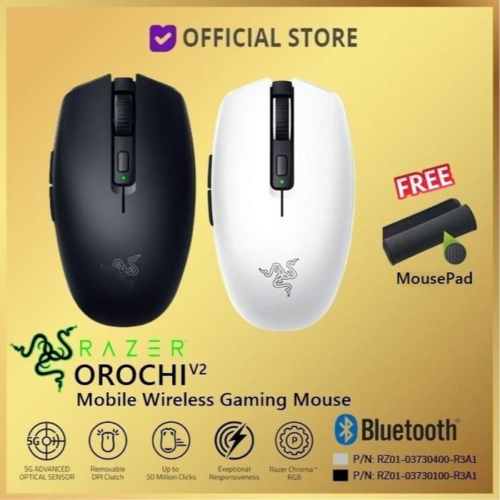Razer Orochi V2 Mobile Wireless Gaming Mouse - White