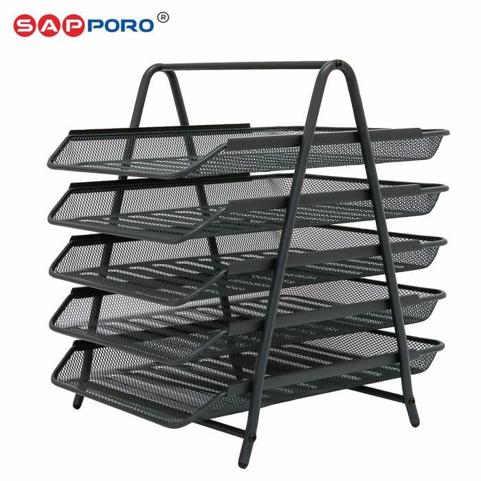 

SAPPORO HOLMON - Rak Dokumen H layer | Document Rack | File Rack H Besi - Black 5 Layer
