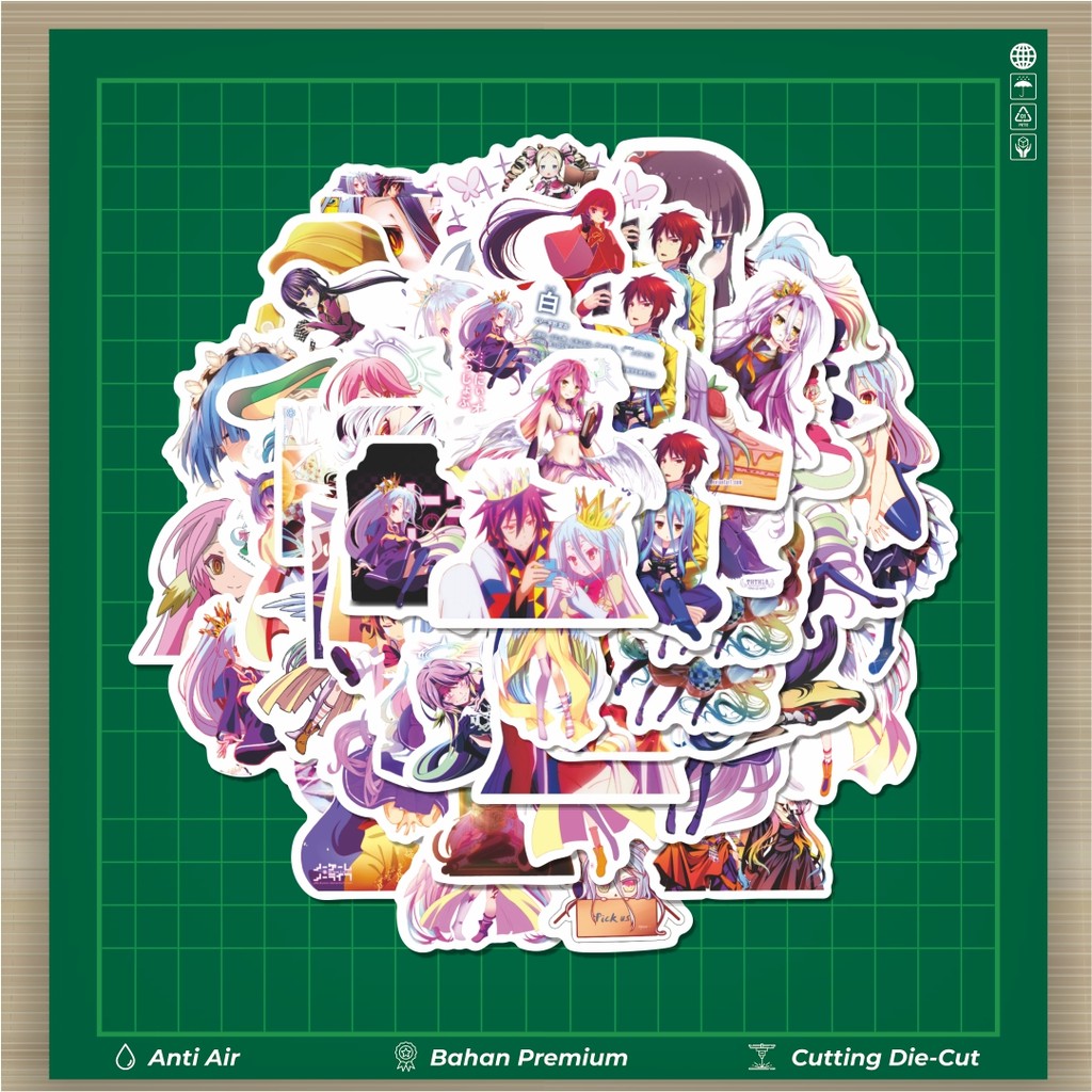 

HOT 50 PCS STIKER Stiker Anime No Game No Life [Nōgēmu Nōraifu] Stiker Fashion Cars Decal Dingin Kartu Album Custom Vinyl Anti Air- Sticker Aesthetic Buku Journal Koper Casing HP Tablet Laptop Helm Motor Botol Minum
