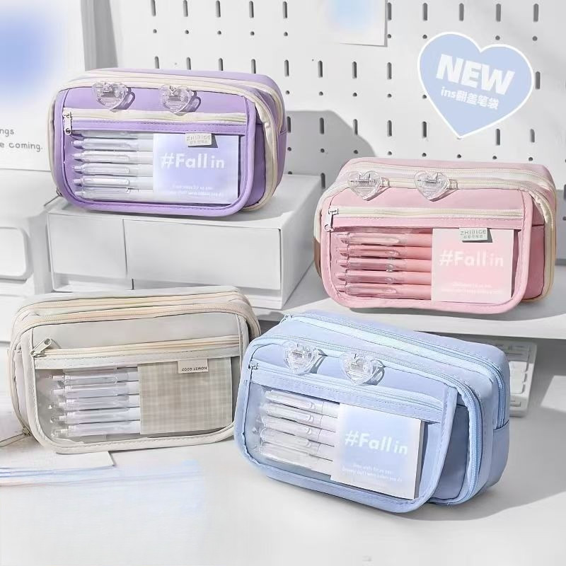 

Kotak Pensil Organizer 9 Lapis - Desain Lucu Aesthetic Korea Banyak Kantong, Untuk Sekolah/Kantor Alat Tulis