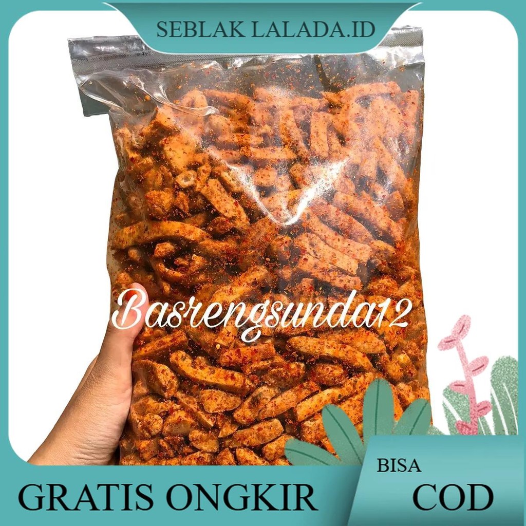 

Basreng/Baso goreng Mercon Pedas Extra Daun jeruk 500 gram Cemilan Instan Snacks Food