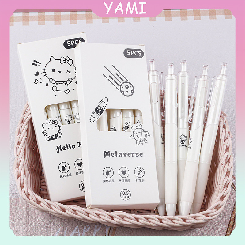 

【5Pcs】Gel Pen Hitam Kartun / Pulpen Retractable Pen Black 0.5mm / Sanrio Pen Gel Mekanik Rectrable / Alat Tulis Sekolah Kantor Kuromi Kartun Pena Pola