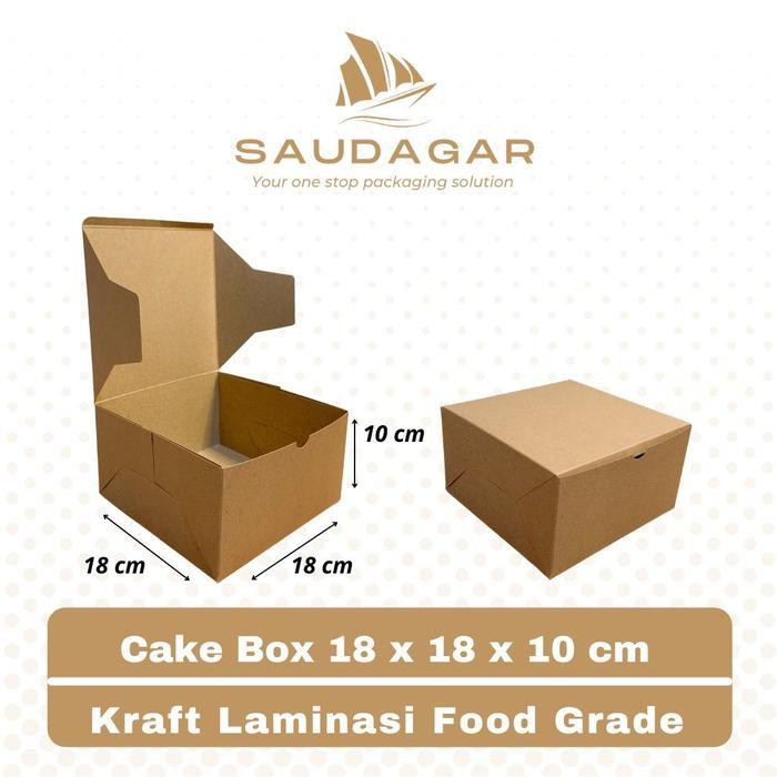 

[PROMO BARANG BARU] Box kotak kardus kue bolu cake bahan kraft food grade - Kraft 18x18x10 Bergaransi Terlaris