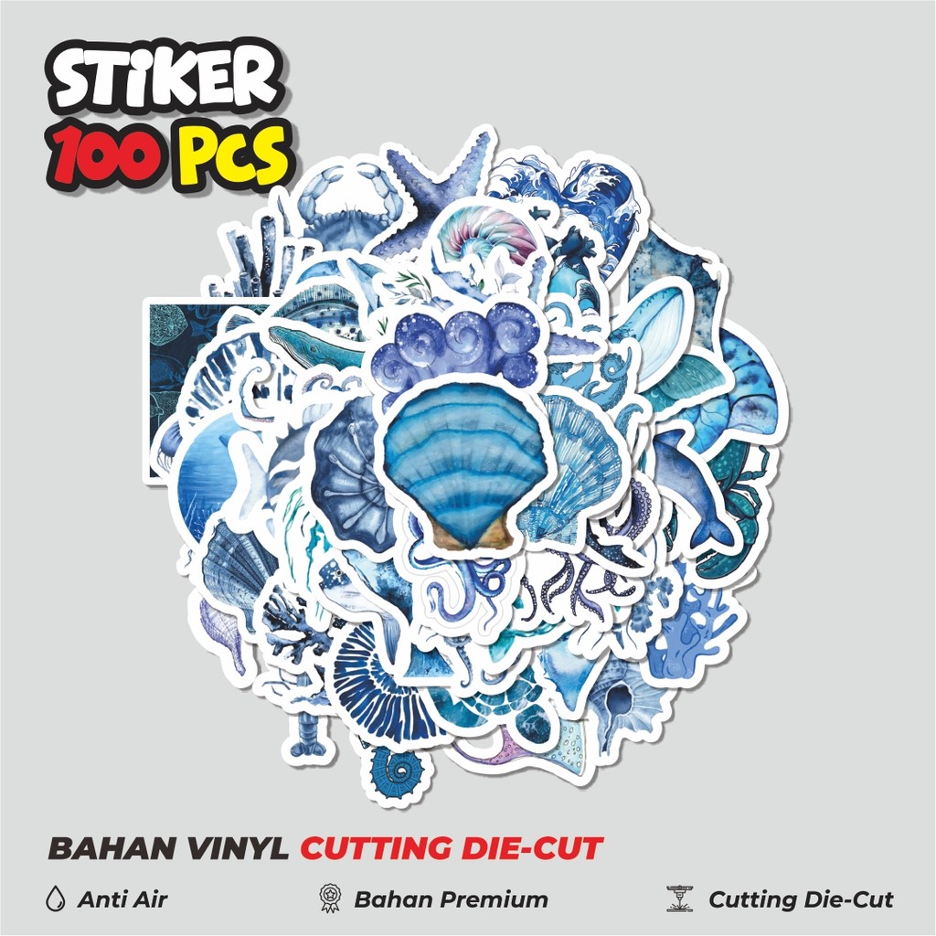 

Terbaru! 50 pcs Stiker Magic Sea Series [Seri Laut Ajaib] Dekorasi Lucu Kreatif untuk Notebook, Skateboard, HP