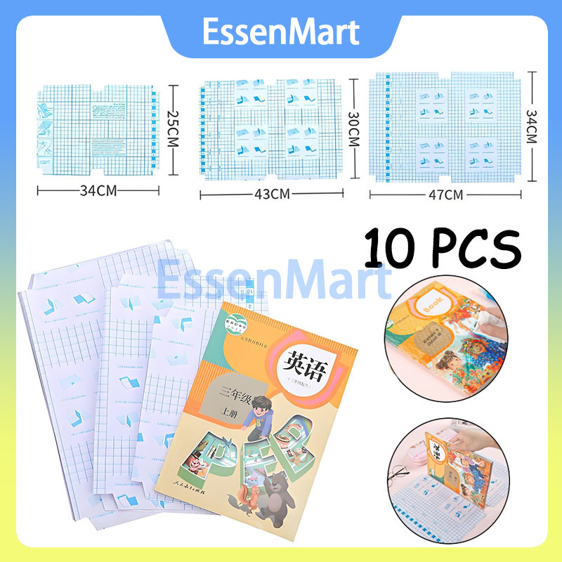 

1 Pack Stiker Buku PVC Film Isi 10 Lembar Tahan Air / Sampul Buku Tulis Plastik Aesthetic / Sampul Buku Stiker