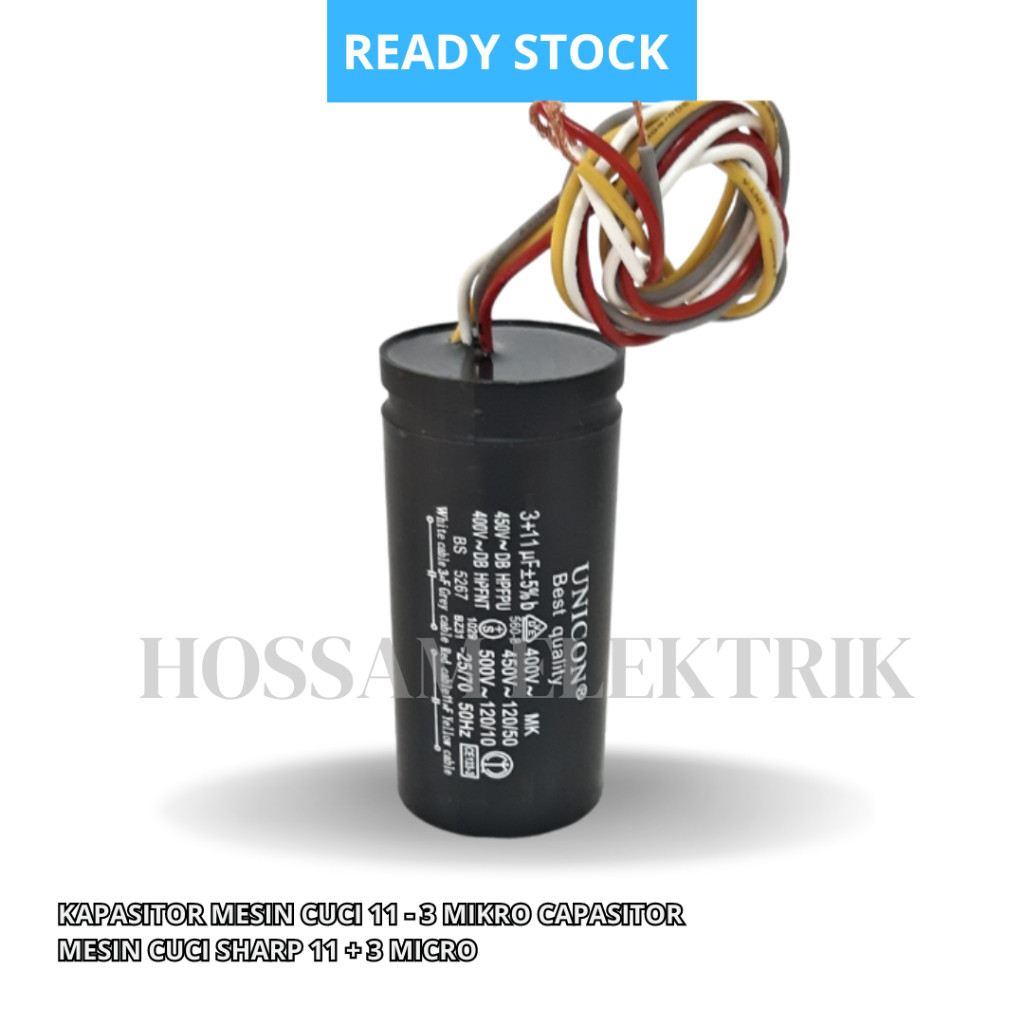 KAPASITOR MESIN CUCI 11 - 3 MIKRO CAPASITOR MESIN CUCI SHARP 11 + 3 MICRO