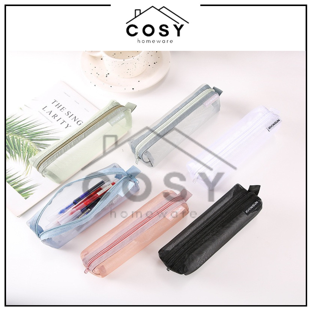 

Kotak Pensil Nylon Transparan / Tempat Stationery Jaring Resleting Estetik Banyak Warna / Tempat Pena Pensil Korea Pouch Serbaguna / Pouch Stationery Simple Lucu / Tas Kosmestik / Tas Penyimpanan