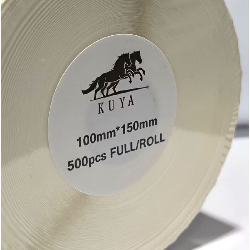 

Stiker Label Kertas thermal Kuya 100x150/500 pcs ( 1roll )