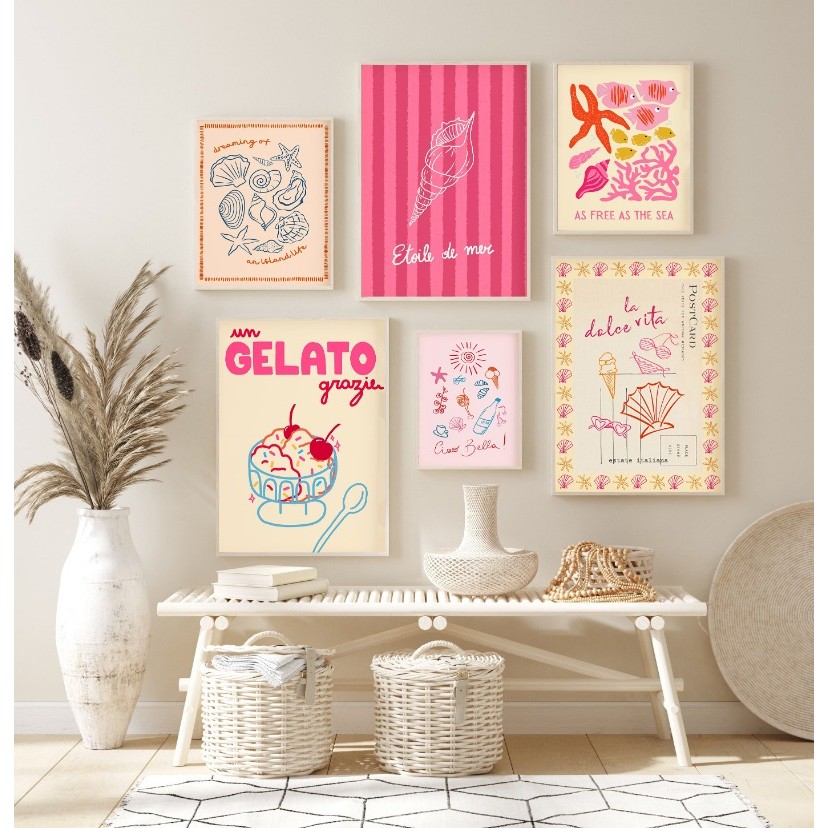 

College Style Summer Poster Print Canvas Art Pictures Home for Living Room and Bedroom Wall Modern Decor Frameless Painting