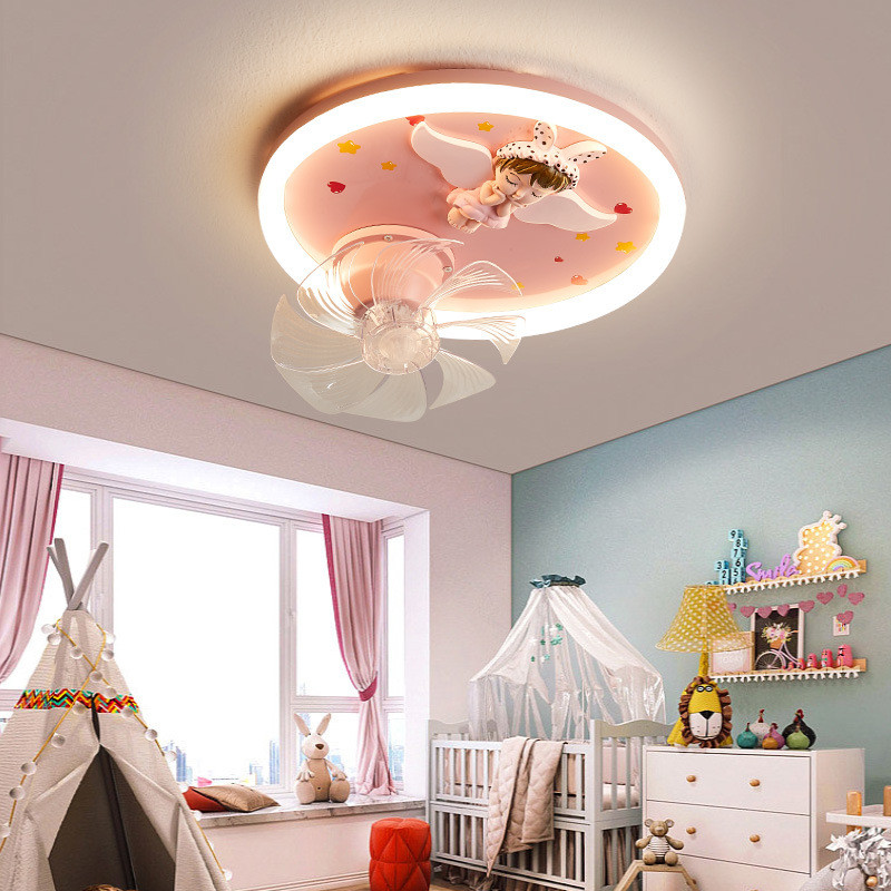 Lampu Plafon Kipas Kamar Tidur Anak Model Malaikat Lampu Hias Modern Dekorasi Kamar Tidur