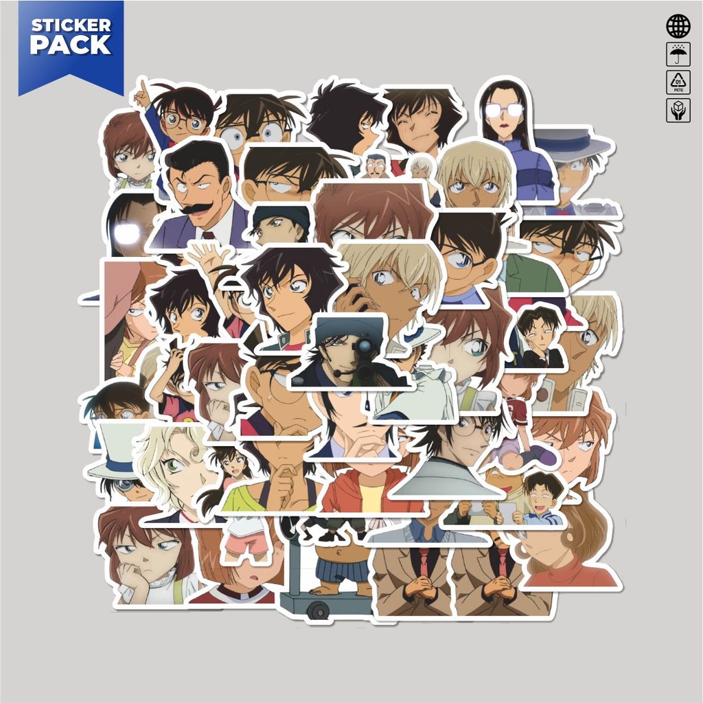 

[100PCS]Stiker Pack Stiker Anime Detective Conan V3 Aesthetic Vinyl Anti Air Dekorasi Sticker Laptop Buku Journal Koper Helm Casing HP Gitar Helm Skateboard