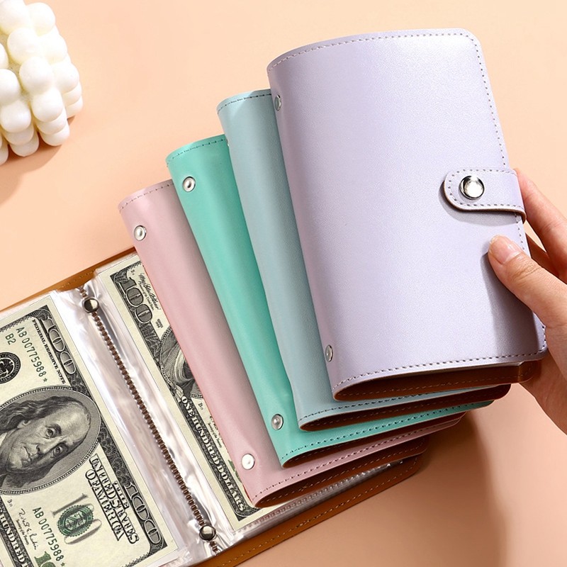 

100 Pockets Cash Collect Book Savings Money Banknote Album 100 Envelopes Money Saving Reusable Challeng Money Saving Organizer