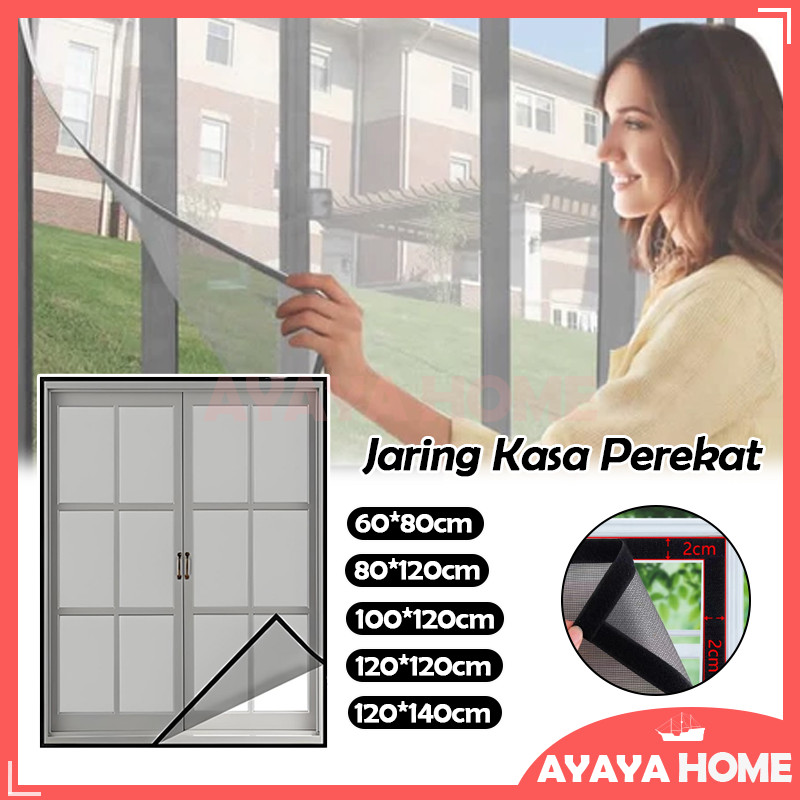 Jaring Kasa Perekat /Kelambu Jendela Anti Nyamuk/Jaring Jendela Layar