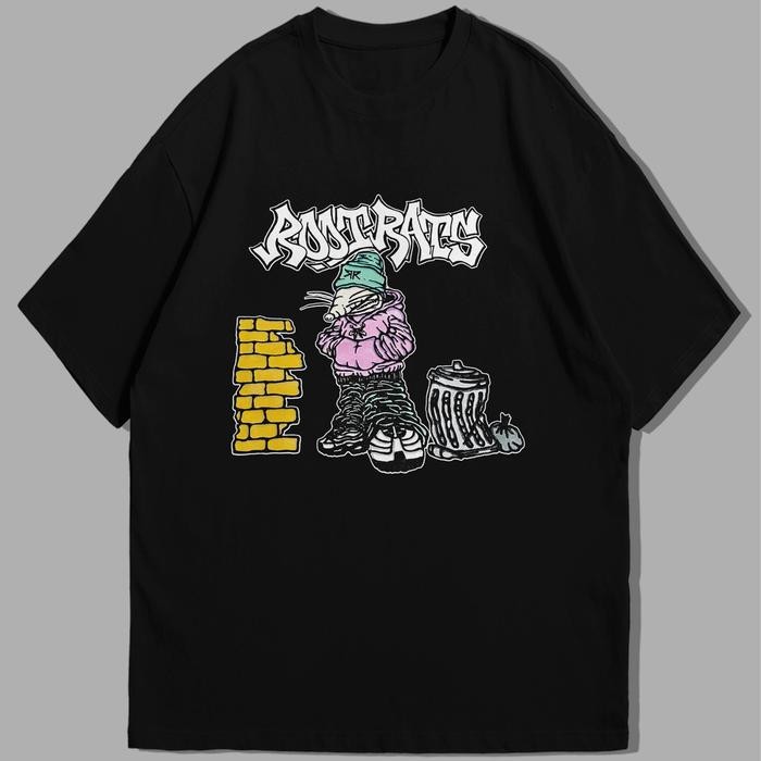 [COD] Kaos Rootrats - Rats City / Kaos Band HardCore / Baju Kaos Scenna / Kaos Pop Punk - Hitam, M