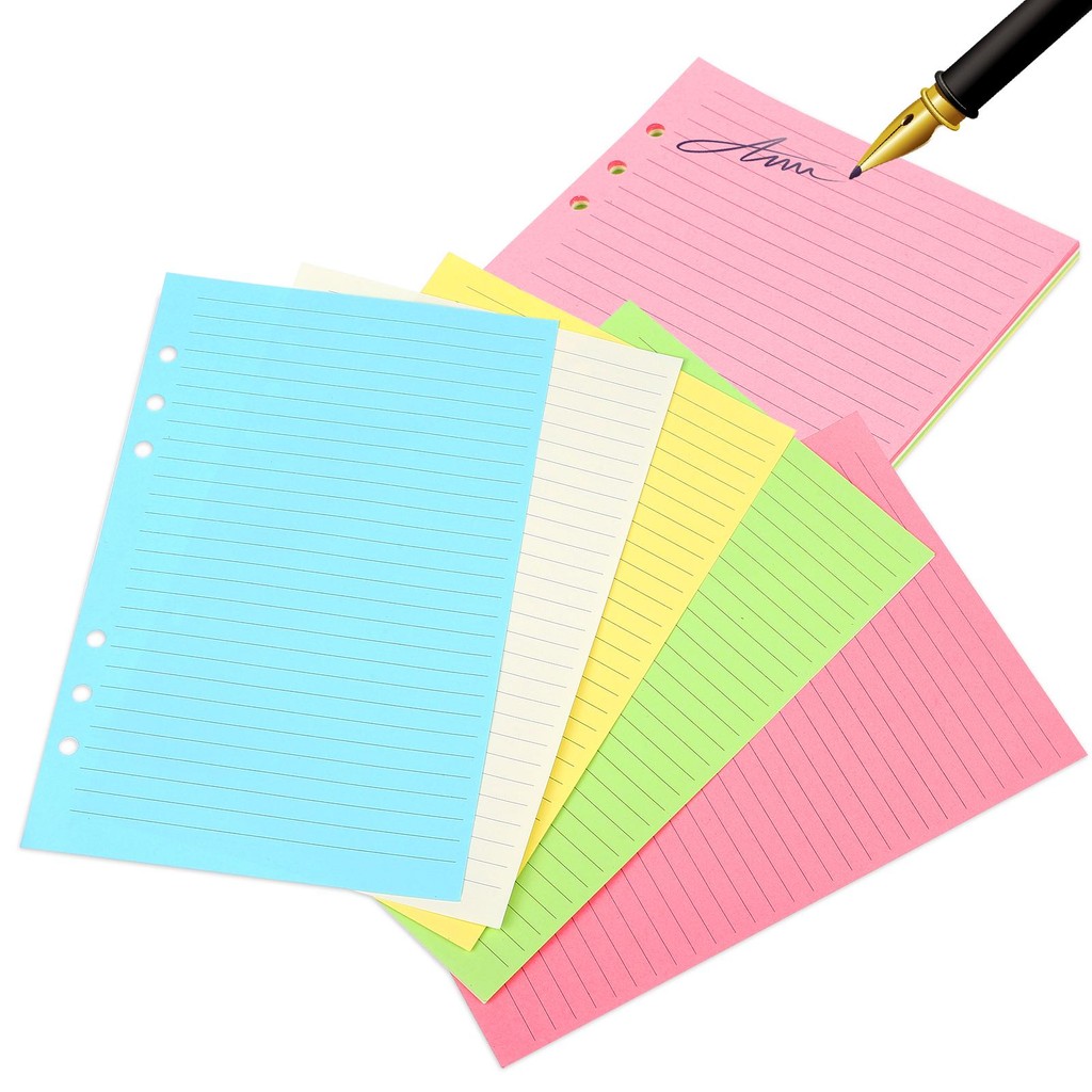 

50 Pcs A5 Thick 6 Hole Loose Leaf Binder Paper Planner Refill Notebook Filler Inserts Smooth Writing Paper For Note Taking