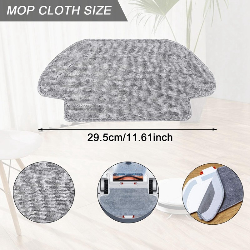 Pack Of 6 Wipes For Xiaomi Mi Robot Vacuum Mop 2S / S12 / Mop P/Mop Pro Microfibre Mop Pad Washable 