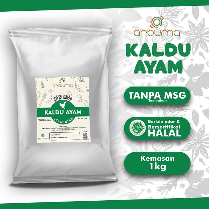 

ARBUMA Seasoning Kaldu Ayam Non MSG 1Kg Halal Bumbu Masak Dapur Bubuk Instan Tabur Premium