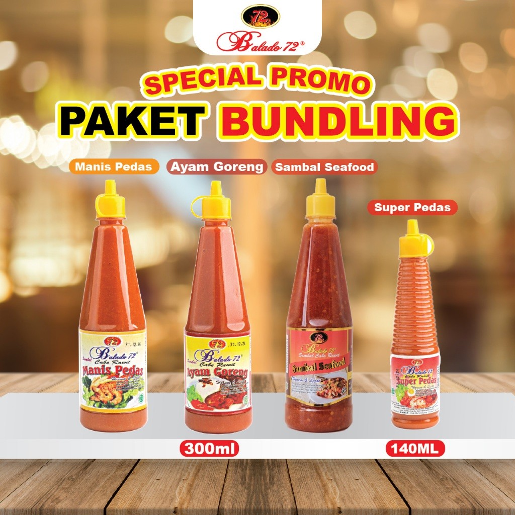 

Balado72 Sambal Cabe Rawit Pedas 4 Botol