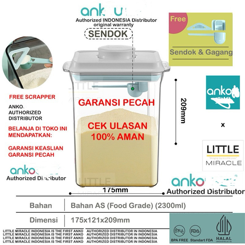 Toples Susu Bubuk Anko Penyimpanan Susu bubuk (Scrapper)| Wadah Susu Bubuk Kotak Susu Bubuk Tempat S