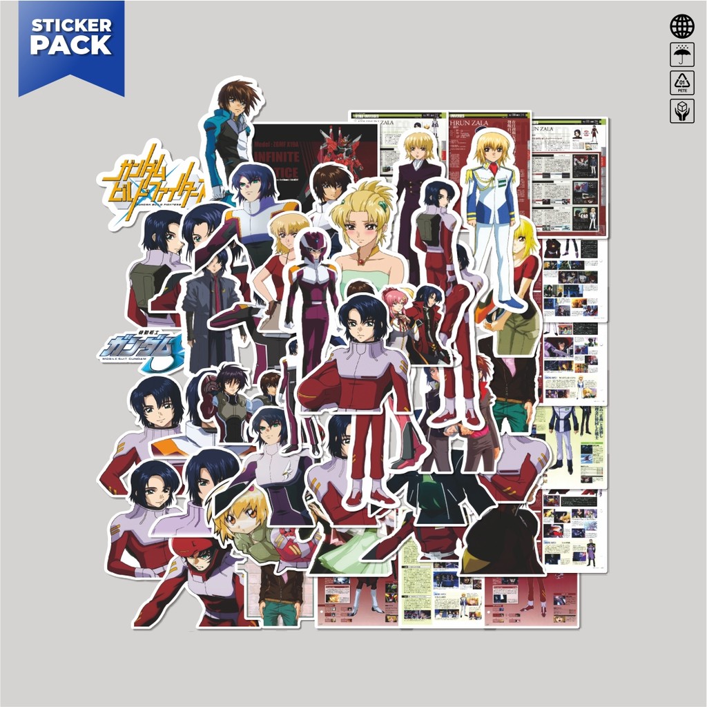 

[100PCS]Stiker Pack Stiker Anime Gundam Seed Atrun Zala Cagalli Yula 2 Aesthetic Vinyl Anti Air Dekorasi Sticker Laptop Buku Journal Koper Helm Casing HP Gitar Helm Skateboard