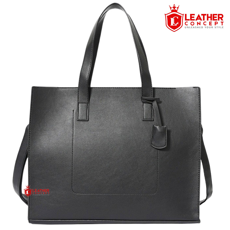 LEATHER BAG Tote bag Tas Selempang Kulit Tas Kulit Pria Tas Kerja Pria VOSCA BLACK