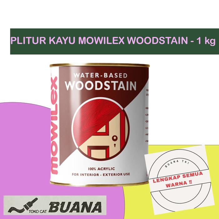 Cat Politur Kayu MOWILEX Woodstain (Water-based) - 1 liter - 502 PALISANDER