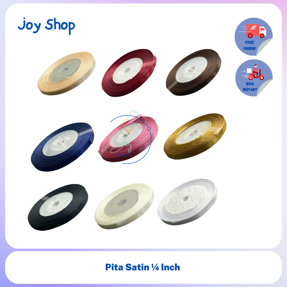 

Pita Satin 1/4 inch 0,6cm Per Roll Balon Coquette Ribbon