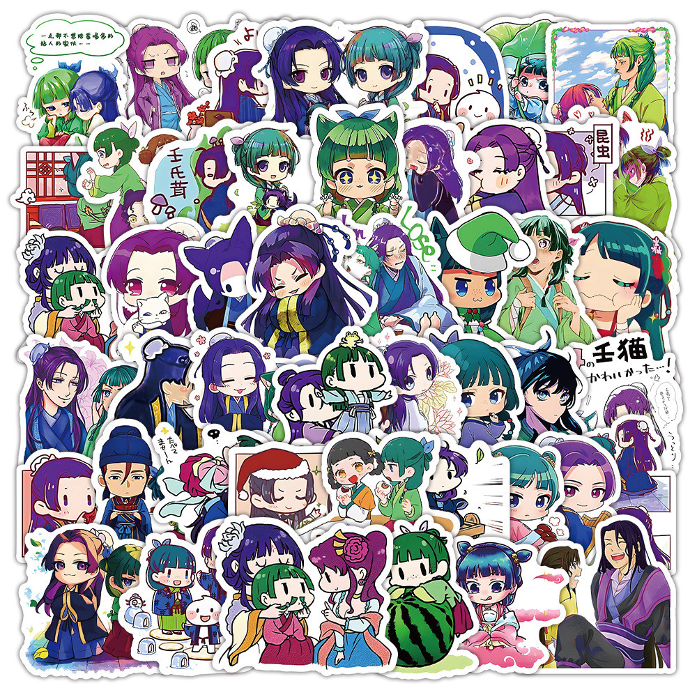 

53pc Cute Maomao Apothecary Diaries Stickers Anime Waterproof Graffiti Phone Case Skateboard Laptop Jinshi Cartoon Sticker