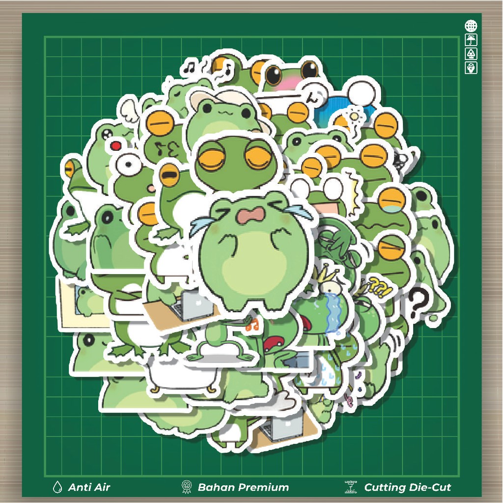 

HOT 50 PCS STIKER Stiker Kawaii Frog Series C [Katak] Stiker Fashion Cars Decal Dingin Kartu Album Custom Vinyl Anti Air- Sticker Aesthetic Buku Journal Koper Casing HP Tablet Laptop Helm Motor Botol Minum