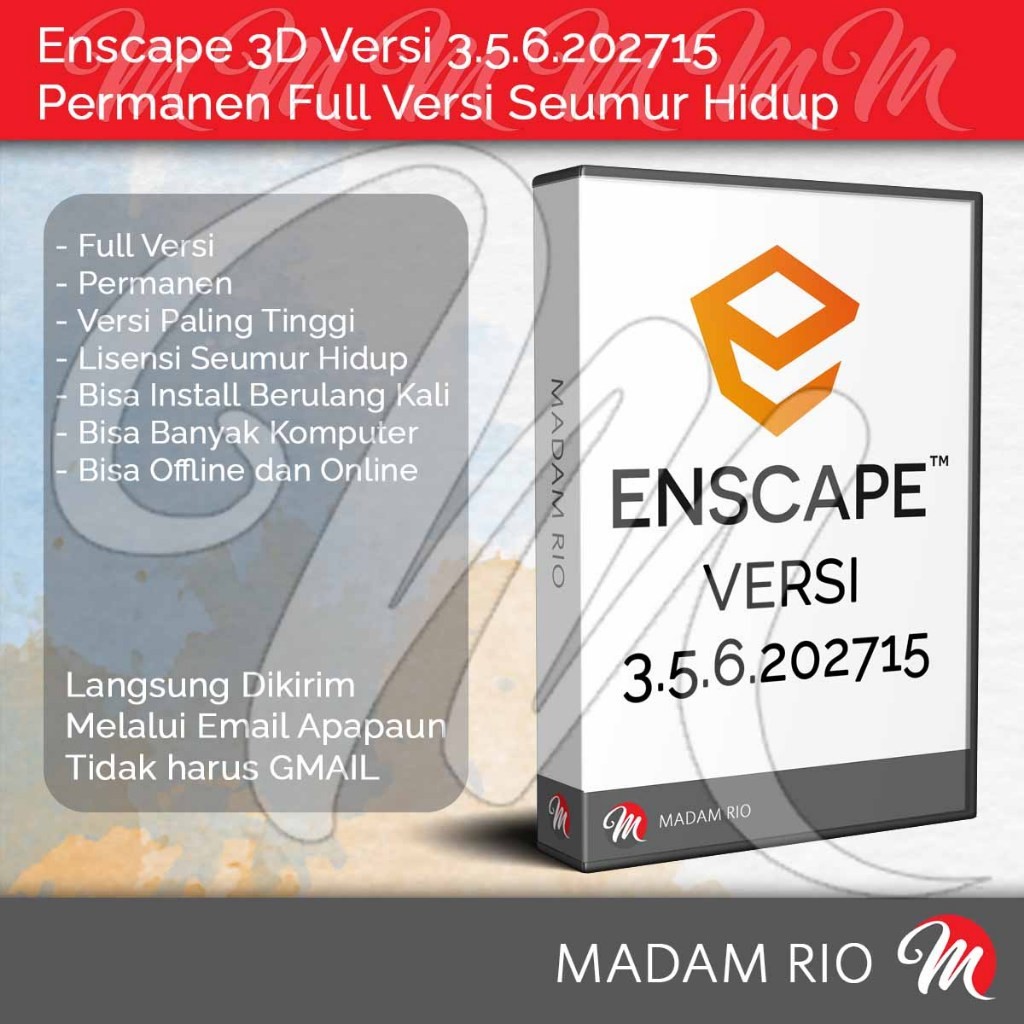 Enscape 3.5 atau Enscape 3D Lisensi Permanen OS WIN Termasuk Asset Library ONLINE