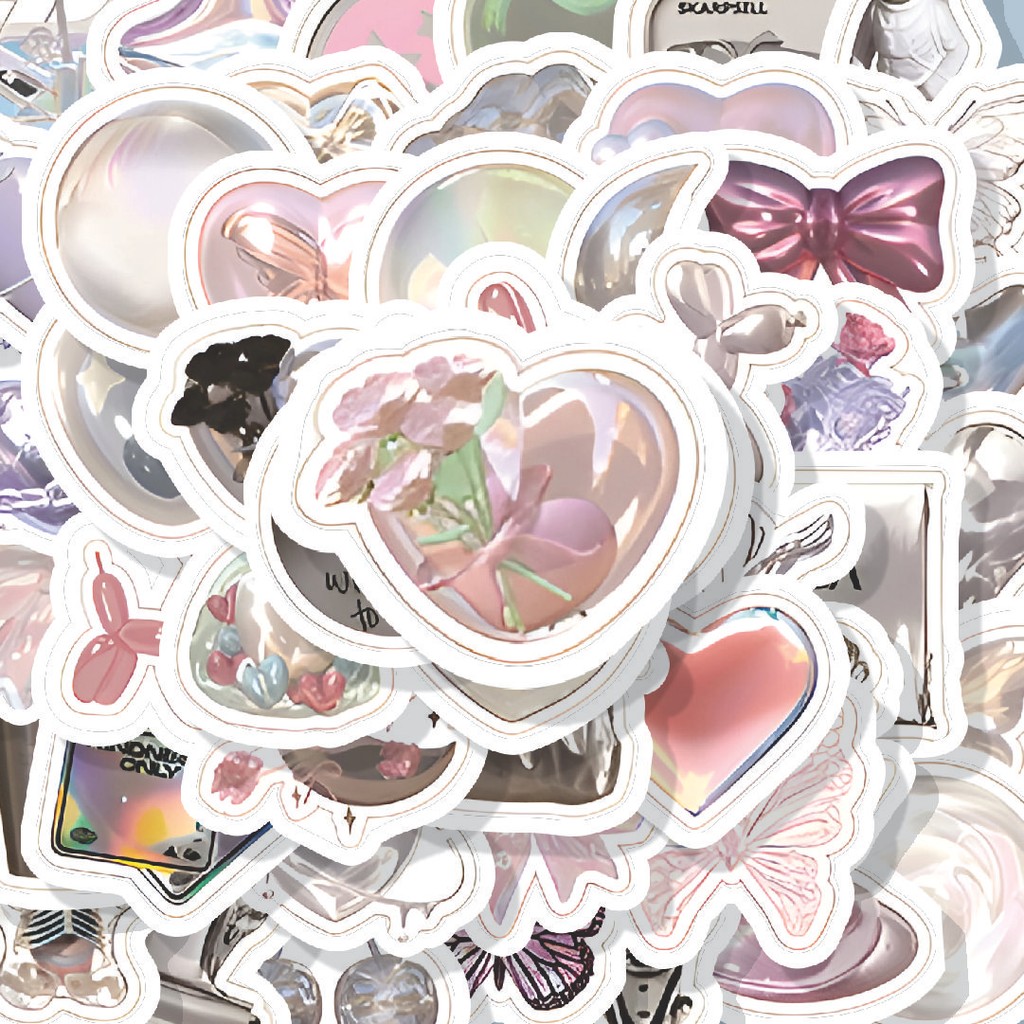 

100PCS Lucu Stiker Nordic Silver Color [Warna Perak Nordic] Stiker Aesthetic Stiker Anti Air Stikers Berperekat Waterproof sticker decal buat Motor Helm Buku Journal Koper Casing HP Laptop Botol Minum Hadiah anak