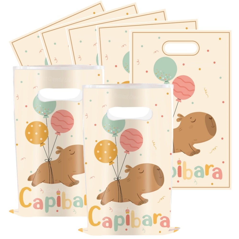 

Cute Cartoon Capybara Themed Gift Bags - Kawaii Candy Bags for Kids' Birthday Baby Shower Party Favors & Decorations-10/20/30Pcs