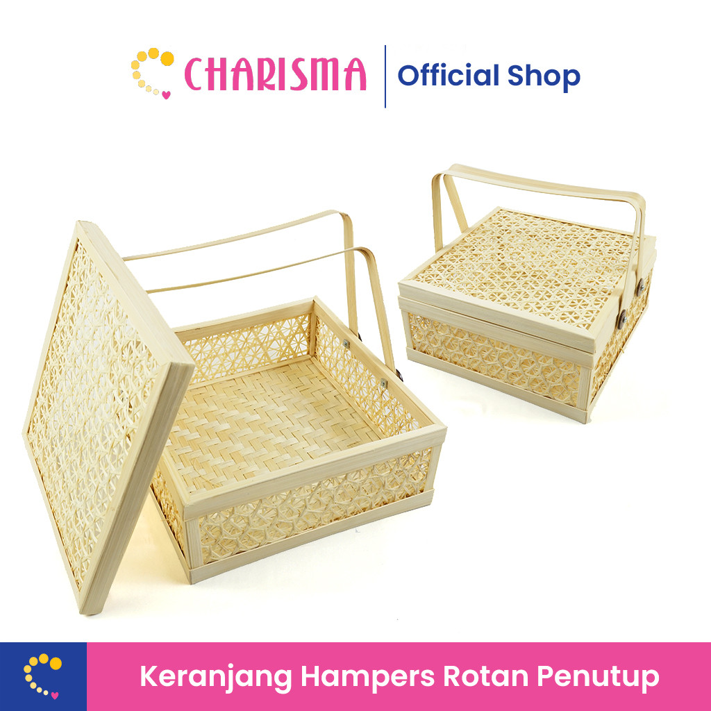 Charisma Keranjang Rotan Penutup - Keranjang Rotan kotak / Keranjang Rotan Parcel / Keranjang Rotan 