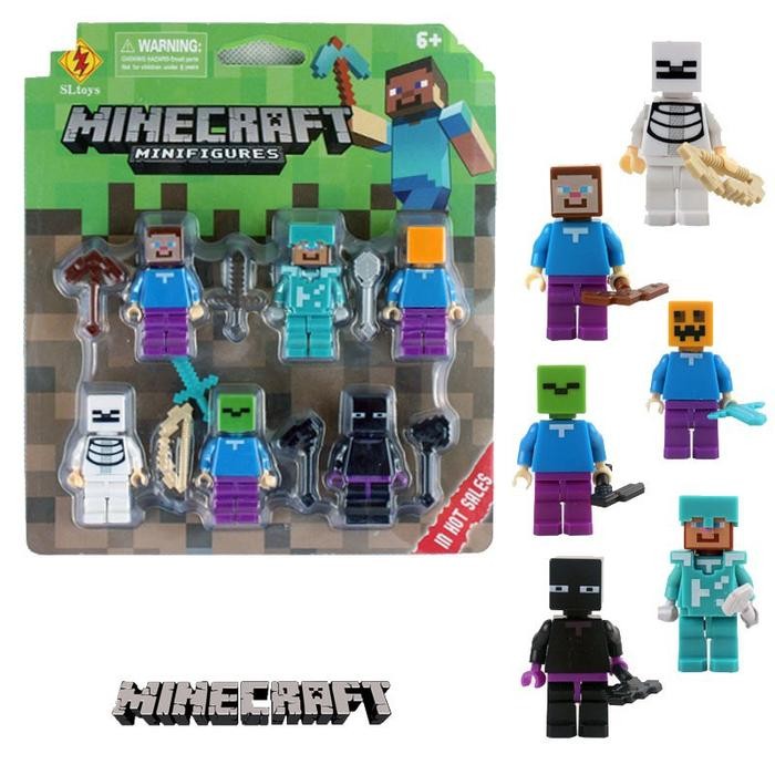 Minecraft Fure Set/Minecraft Cake Topper/Mainan Minecraft/Minecraft - Minecraft 6pcs