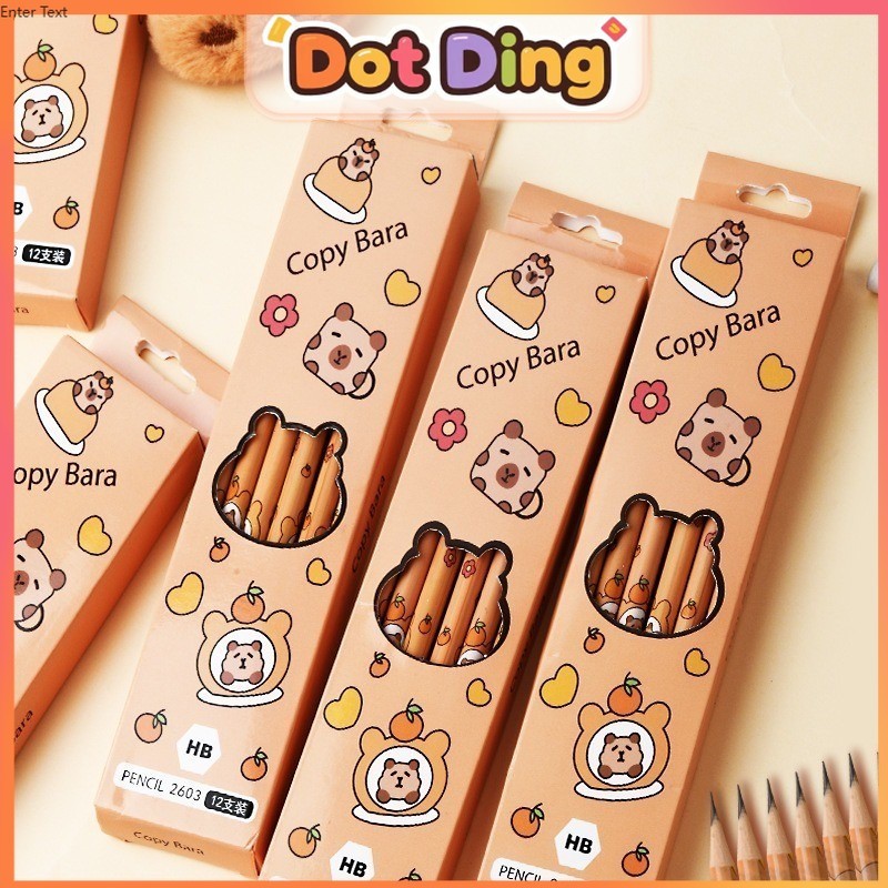 

[DOTDING] ‌Set Pensil 12 Batang Estetik Untuk Anak TK/SD Desain Kartun Kapibara Pensil Bulat Lucu Alat Tulis Sekolah Kantor Perlengkapan Menulis Anak
