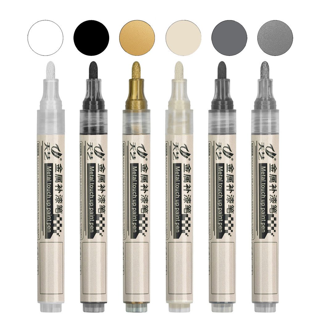 

Metal Paint Up Pen Black Gray White Gold Metal Hardware Waterproof Color Repair Pen Industrial Marking Pen