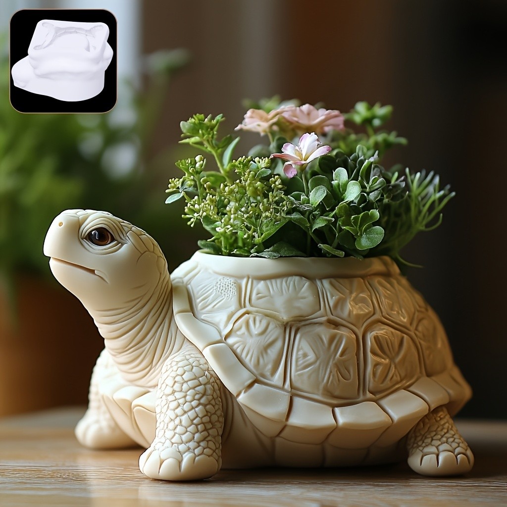 

New Beach turtle succulent plant flowerpot resin silicone mold cute turtle shape storage box candle cup gypsum mould craft molds
